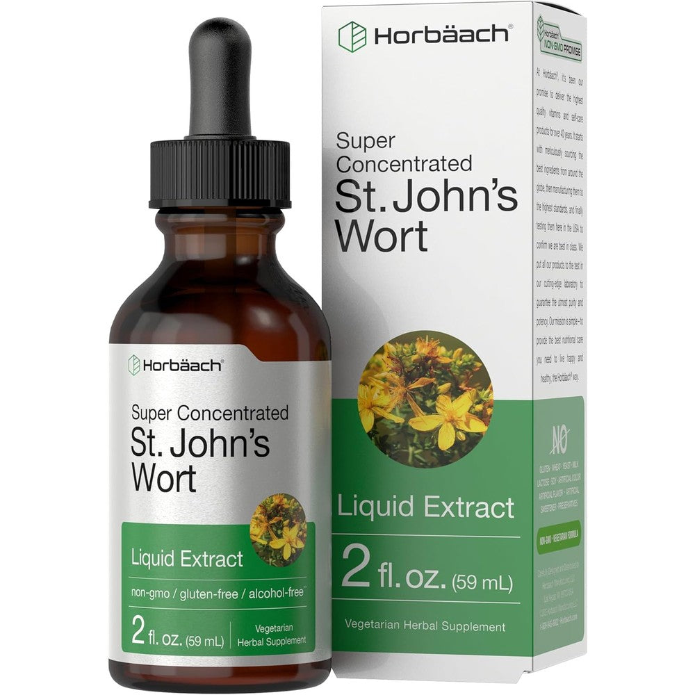 Horbäach St Johns Wort Tincture front view bottle for natural mood support