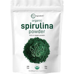 Micro Ingredients Organic Spirulina Powder 1lb front view pouch packaging
