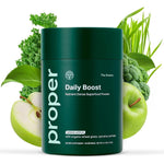 Proper The Greens Daily Boost Organic Greens Powder front view canister showing green apple superfood supplement