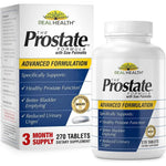 Real Health The Prostate Formula two hundred and seventy tablets bottle front view showing men's urinary health support benefits