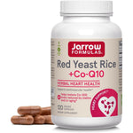 Jarrow Formulas Red Yeast Rice 1200 mg and Coenzyme Q10 100 mg 120 Vegetable Capsules front bottle packaging