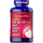 Puritan's Pride Q-Sorb CoQ10 Plus Red Yeast Rice 120 softgels front bottle view for heart health support