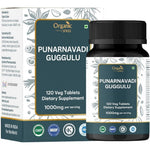 Organic Spree Punarnavadi Guggulu one hundred and twenty tablets front bottle label view showcasing kidney support benefits
