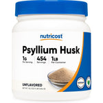 Nutricost Psyllium Husk Ground Powder front view 1 pound bottle