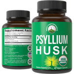 Peak Performance USDA Organic Psyllium Husk 60 Vegan Capsules bottle front view