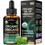Nutraharmony USDA Organic Oil of Oregano Liquid Drops front view bottle for natural immune support