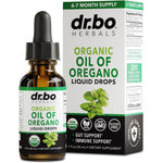 Dr. Bo Organic Oil of Oregano Liquid Drops front bottle view for immune support