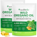 Acentia Labs Mcukv Oil of Oregano and Black Seed Oil Capsules complex front container view showing immune support claims