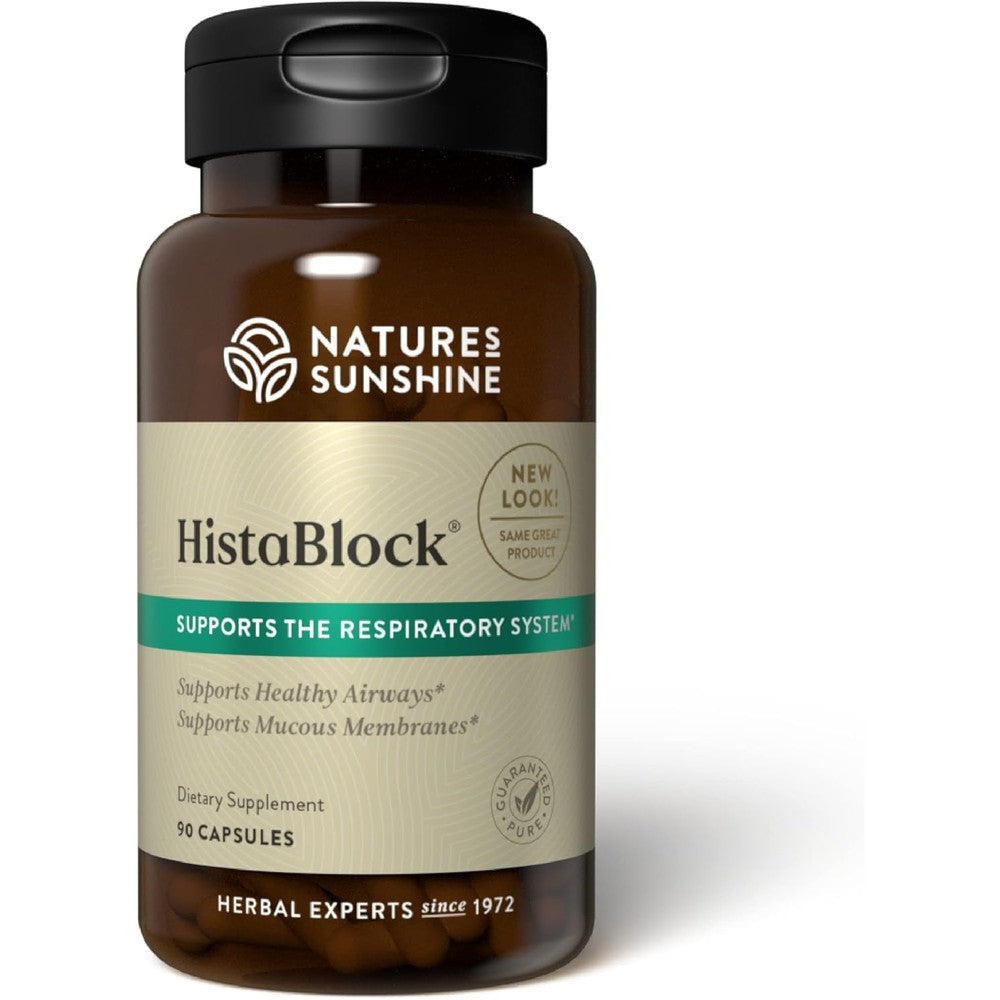 Nature's Sunshine HistaBlock respiratory support 90 capsules bottle front view