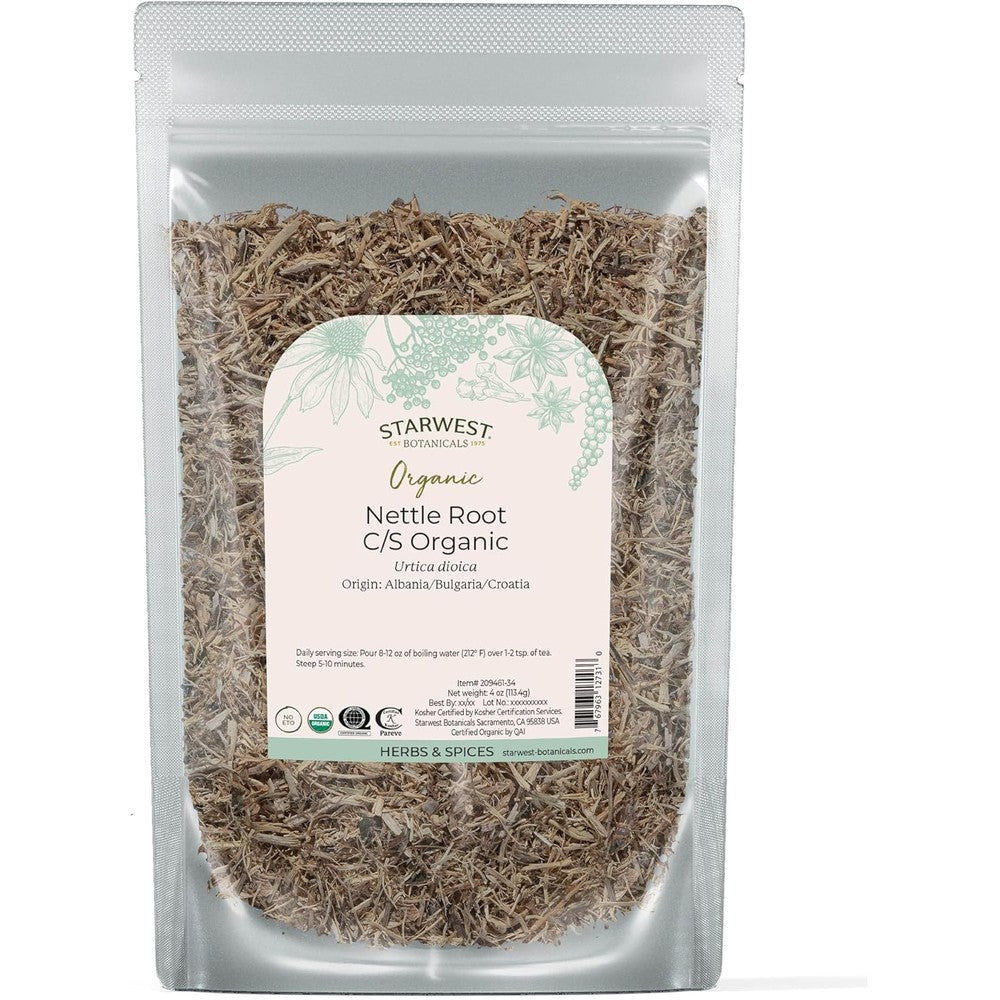 Starwest Botanicals Organic Nettle Root 4 Ounce pouch front view