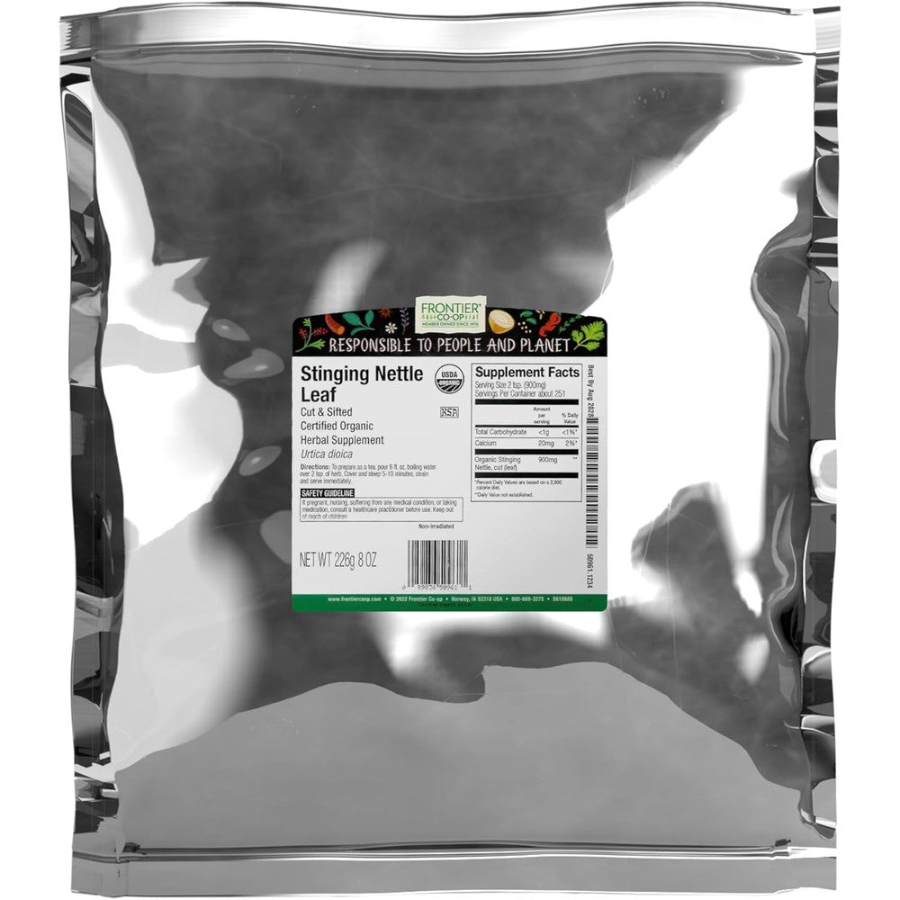 Frontier Co-op Stinging Nettle Leaf 8 Ounce bag front view