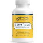 Researched Nutritionals HistaQuel 120 capsules front label showing mast cell support benefits