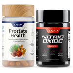 Snap Supplements Prostate Health and Nitric Oxide Bundle bottles front view for men wellness