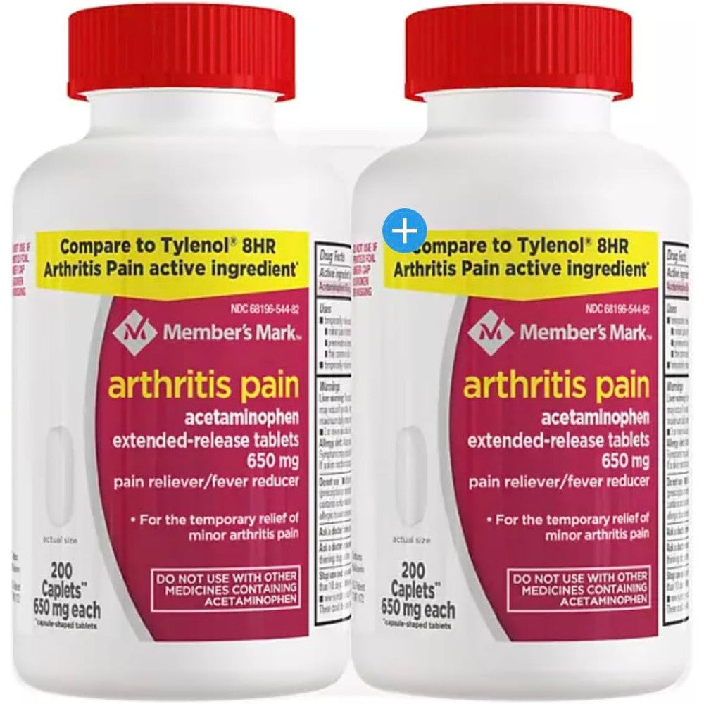Member's Mark Arthritis Pain Reliever 650 mg front packaging 400 caplets