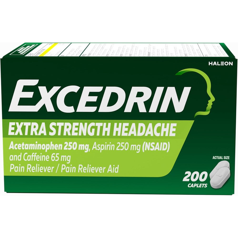 Excedrin Extra Strength bottle front view for headache relief