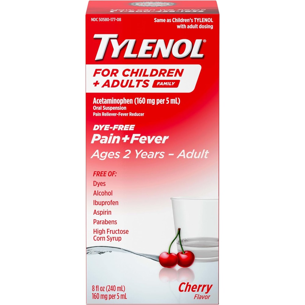 Tylenol Children and Adults Liquid Pain Relief bottle front view