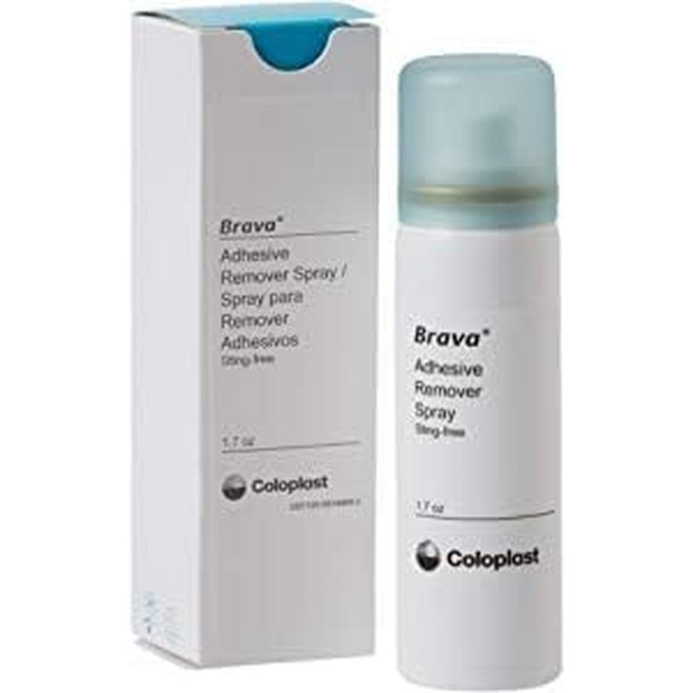 Brava Coloplast Adhesive Remover Spray 3 Pack front view for ostomy care.