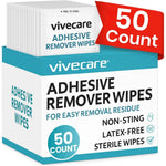 Vive Care Medical Adhesive Remover Wipes 50 count box front view