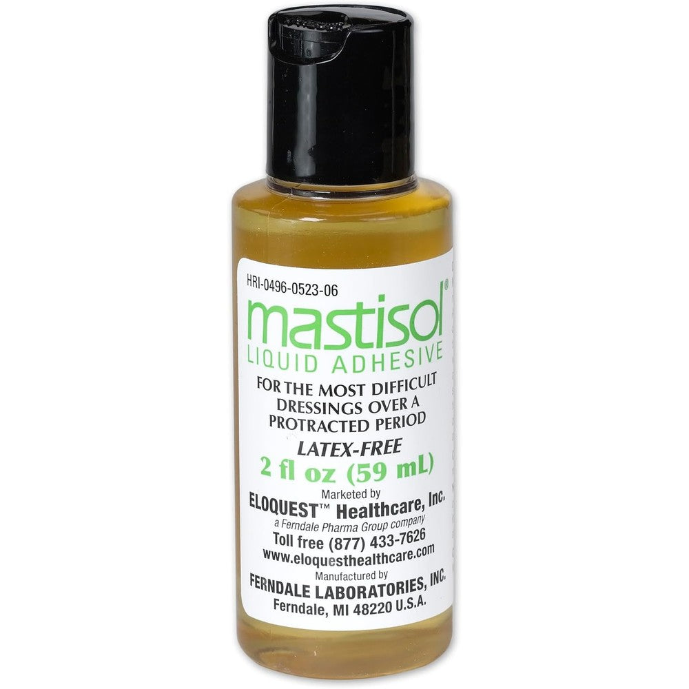 Mastisol Liquid Medical Adhesive 2 Ounce bottle front view for secure skin bonding