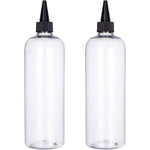 Sdoot hair color applicator bottle front view showing clear plastic body and black twist top cap