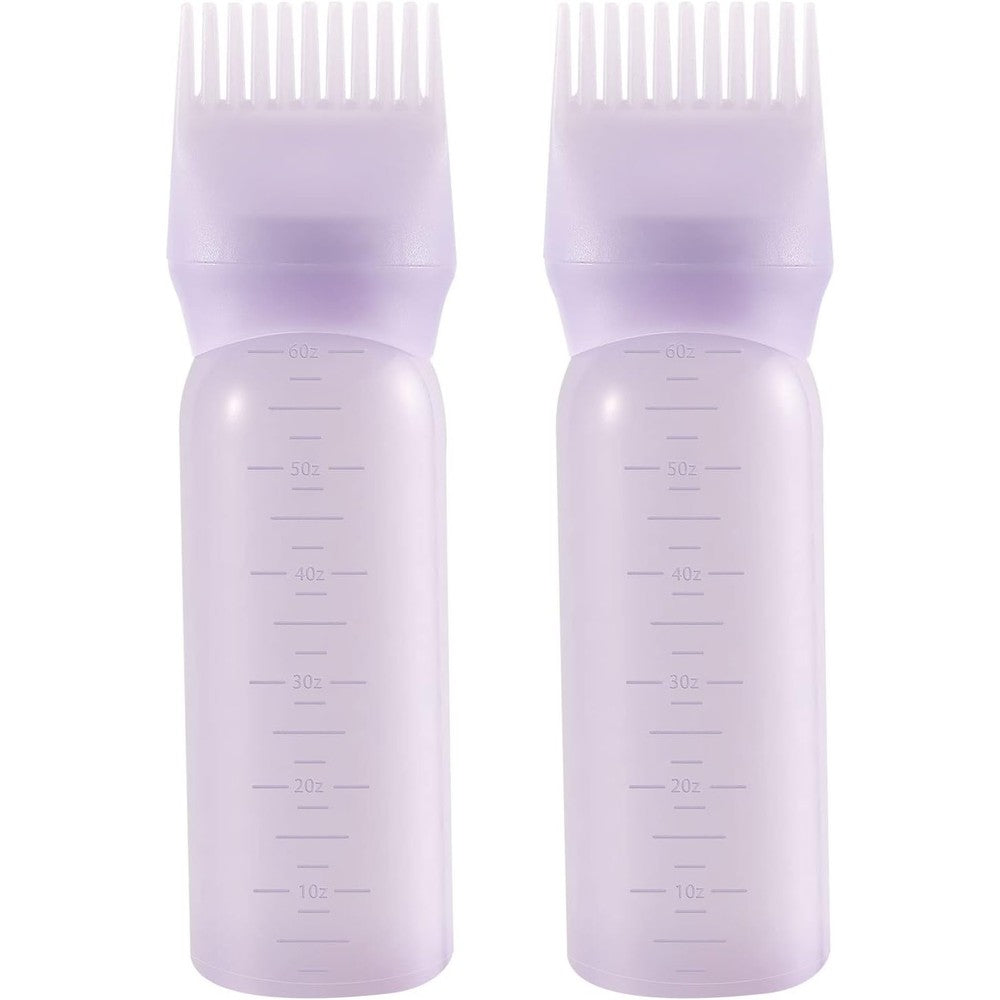Pimoys root comb applicator bottle front view showing purple scale markings