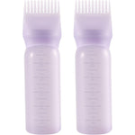Pimoys root comb applicator bottle front view showing purple scale markings