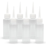 BlingKingdom 6 pieces 50ml squeeze applicator bottles front view showing clear plastic body and fine needle tip nozzles.