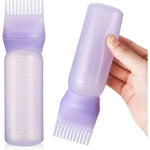 Pimoys root comb applicator bottle purple six ounce front view showing graduated scale markings.