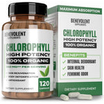 Benevolent Nourishment Chlorophyll Capsules 350mg front bottle view for natural internal deodorizing