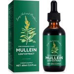 AIKUWWOIRQIA Mullein Drops 60ml front view of the packaging box and dropper bottle for lung health