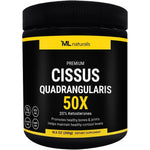 ML Naturals Cissus Quadrangularis 50X Extract 300g container front view showing joint support benefits.