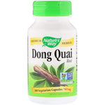 Nature's Way Premium Dong Quai Root one hundred capsules front view bottle showing herbal supplement labels
