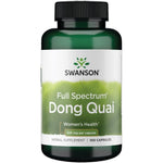 Swanson Full Spectrum Dong Quai 530 mg 100 capsules front view bottle showing women's health supplement label