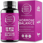 Happy Healthy Hippie Hormone Balance front view bottle of female PMS supplement