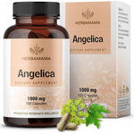 HERBAMAMA Dong Quai Supplement front bottle view showing 1000mg women wellness formula.