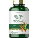 Carlyle Dong Quai Root 1000mg 250 capsules bottle front view showing clean traditional herbal formula packaging
