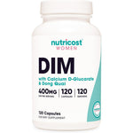 Nutricost Diindolylmethane DIM supplement for women 400mg front view showing authentic imported packaging