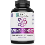 Zhou Nutrition Evening Primrose Oil 1400mg softgels bottle front view for women's hormonal balance