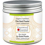 Greenwood Essential Pure Flax Seed Powder front view of 100g container