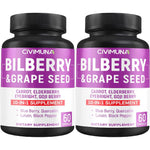 Civimuna Bilberry Blend eye supplement front view showing 120 capsules pack