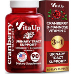 VitaUp D-Mannose 1000mg Cranberry Vitamin C 90 Capsules front view