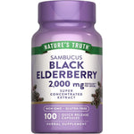 Nature's Truth Black Elderberry Super Concentrated Extract 100 Capsules front bottle view for immune support
