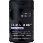 Sports Research Daily Immune Support Elderberry 60 Veggie Capsules front view of bottle packaging