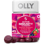 OLLY Active Immunity Elderberry 45 Gummies bottle front view for premium immune defense