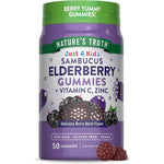 Nature's Truth Kids Black Elderberry Gummies 50 count front view bottle for daily child immunity