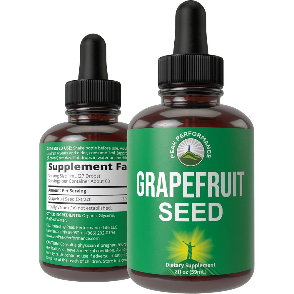 Peak Performance Grapefruit Seed Extract liquid drops bottle front view