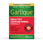 Garlique Odorless Garlic Extract 60 Caplets front view for healthy cholesterol support