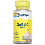 Solaray Organic Garlic 100 Vegetarian Capsules front view bottle for heart health support