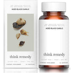 Think Remedy Aged Black Garlic Capsules front view bottle for heart health support.