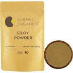 Carmel Organics Ayurvedic Giloy Stem Powder front view packaging for immune support.